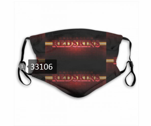 New 2021 NFL Washington Redskins #4 Dust mask with filter->nfl dust mask->Sports Accessory